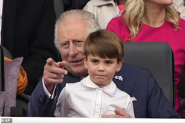 Despite struggling with a monarch's busy schedule, it appears King Charles (pictured with grandson Prince Louis) has finally taken the hint and is stepping up his grandfatherly duties.