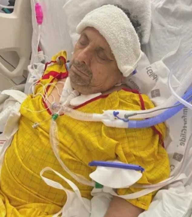 Carlos Munguia, 68, was brutally attacked outside a store in California, leaving him hospitalized with serious skull and facial injuries