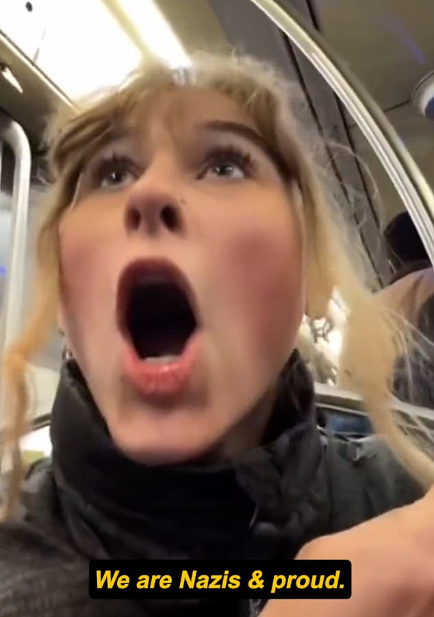 Pictured: the shock when some commuters on the Paris metro chanted 'we are Nazis and proud'