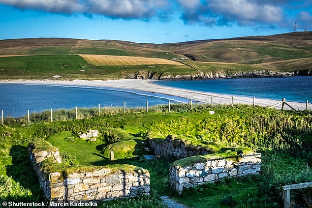 The Shetland Islands in Scotland (pictured) recorded the happiest rating, with 8.22 out of 10, with Na h-Eileanan Siar – the Outer Hebrides – in second place with 8.12