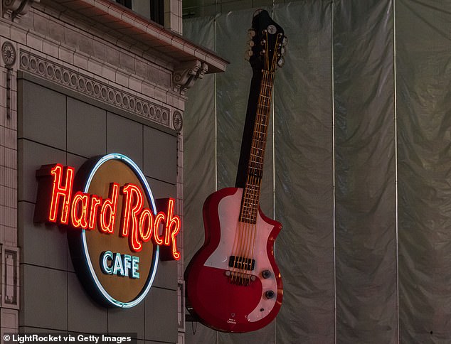 The first Hard Rock Cafe opened in London in 1971.  It immediately became a celebrity hangout during the rise of rock, with the likes of Eric Clapton, Pete Townshend, Jimi Hendrix and Freddie Mercury.