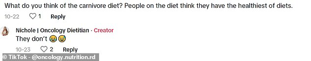 Responses poured in from people expressing their gratitude, while some were armed with further questions about diet and lifestyle for the dietitian