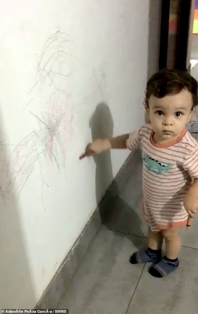 Santiago Daniel Pena Garcia, from Peru, is an aspiring artist after learning his craft by painting on walls as a toddler