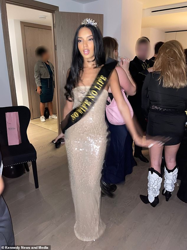 Ilma Amin (pictured), 28, from Tower Hill, London, threw a 'glamour' themed divorce party with 30 of her closest friends after finalizing a divorce from her husband of three years