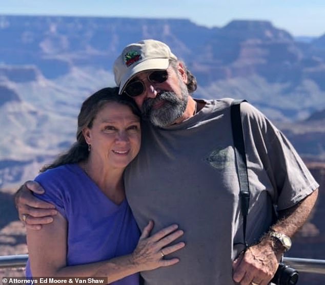 George Piano, 72, pictured above with wife Betsy, from Washington state, said doctors removed part of his large colon when the intention was to remove his appendix