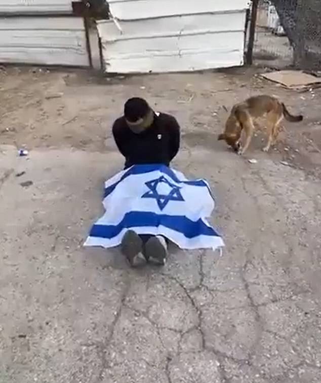 A West Bank citizen was tied up, blindfolded and covered with the Israeli flag as IDF soldiers filmed themselves mocking him