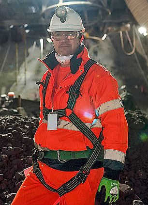 Hands on: Mail reporter John-Paul Ford Rojas in the Woodsmith mine