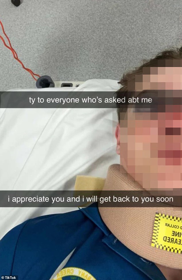 The Year 11 student (pictured) was reportedly swallowed by another male student before blacking out and hitting his head on a desk as he fell to the floor, leaving other students watching in horror.