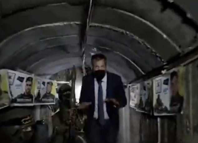 A reporter from Russia Today (RT) had a rare visit inside the so-called 'Gaza Metro', which winds up to 500 kilometers beneath the war-torn enclave.  Once downstairs, the reporter can stand up and walk past rows of propaganda posters as masked terrorists from Hamas's allies, Islamic Jihad, crouch with assault rifles and rocket-propelled grenades.