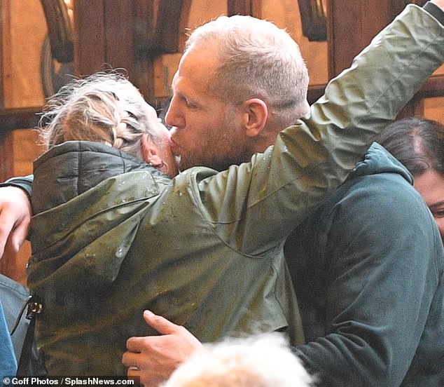 Loving farewell: James Haskell kissed a mystery blonde on the cheek just days after announcing the end of his five-year marriage to Chloe Madeley