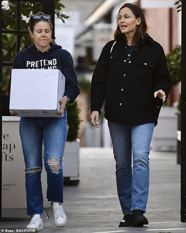 Taking a walk: Jennifer Garner was pictured stepping out into Brentwood on Friday afternoon