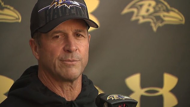 Ravens head coach John Harbaugh said he is 'proud' of the way his brother Jim Harbaugh is handling himself amid the Michigan sign stealing scandal