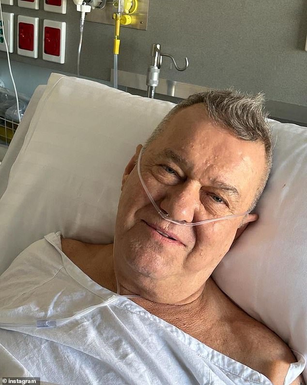 Jimmy Barnes has given a health update after being hospitalized with a serious infection and having to cancel upcoming performances.  Pictured earlier this year in hospital