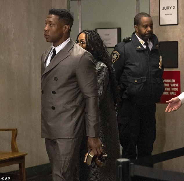 Jonathan Majors arrived at Manhattan City Court for his domestic violence trial with a Bible in his hand