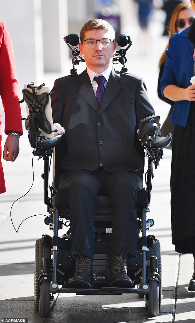 Jonathon Hawtin (pictured) became tetraplegic after allegedly being repeatedly hit in the neck with an ax by his ex-wife's then-partner, Dr.  Lisa Lines, Zachariah Bruckner