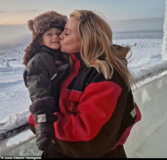 Mother: Josie, 38, shared her secret heartache as she signed up for the ITV show and confessed she is devastated at being away from her five-year-old son Reggie