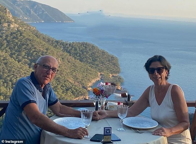 Arkan, 74, co-owner of KSK Construction Group, pictured enjoying a lavish vacation with his teacher, Itir