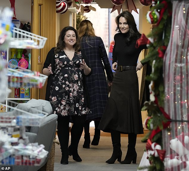 The Princess of Wales, 41, headed to Sebby's Corner in Barnet to launch an initiative from The Royal Foundation Center for Early Childhood to provide support to families with young children in the run-up to Christmas