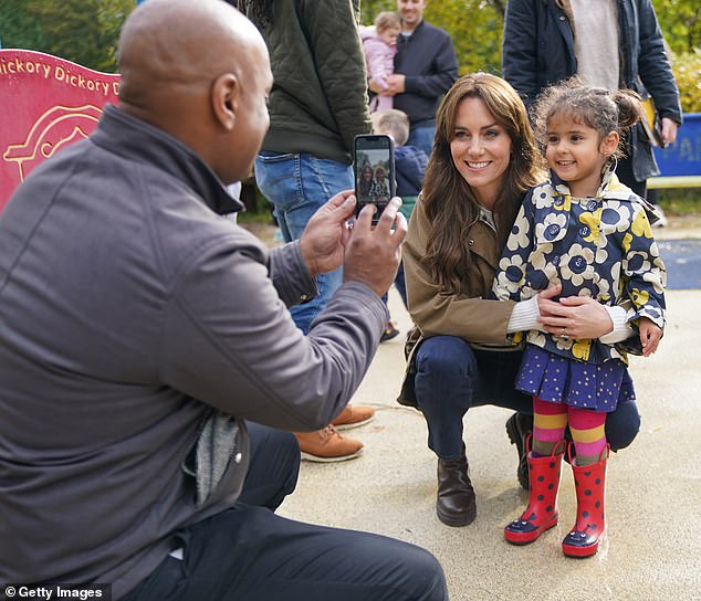 The Princess of Wales delighted fans as she posed for selfies during an outing with a dads group in North London on Wednesday