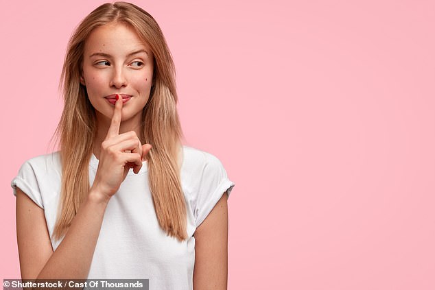 Keeping secrets — at least for a little while — can brighten your day, according to new research (stock image)