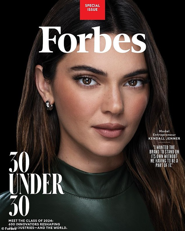 Kendall Jenner landed on the cover of Forbes magazine this month for the 'Special Issue' called 30 Under 30 for the 'class of 2023.'  The 28-year-old Vogue model was recognized for her role as an 
