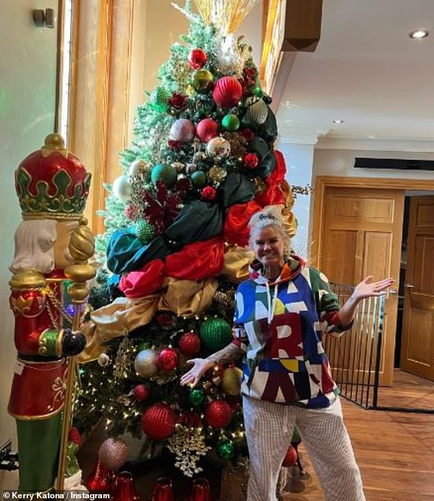 'I worked for what I have!'  Kerry Katona has hit back at followers who called her Christmas trees 'tacky'