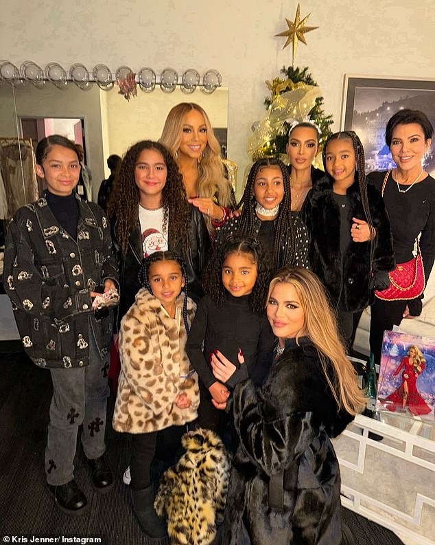 The Queen: Kim Kardashian, 43, Kris Jenner, 68, and Khloé Kardashian, 39, took the girls to Mariah Carey's Christmas concert at the Hollywood Bowl