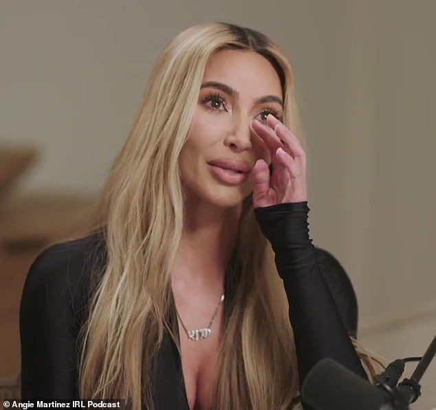 Sad: Last year, Kim explained that she has tried to protect her children from 