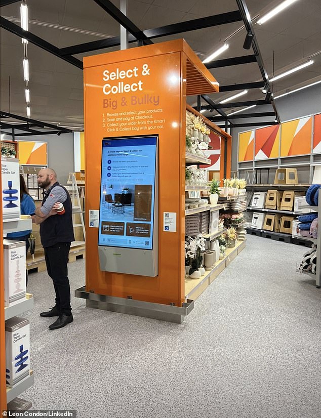 The new 'select and collect' counters (pictured) are designed to help customers purchase 'large and bulky' items for collection and payment at checkout