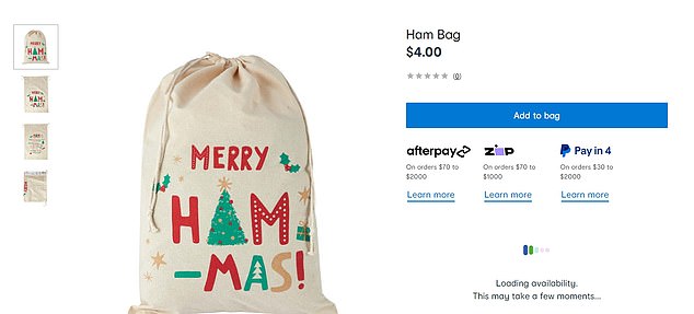 Kmart pulled a $4 'Merry Ham-mas' bag from its online store last week after the Australian Jewish Association pointed out the obvious blunder - and now the blunder has gone global