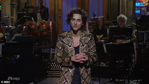 Front and center: Timothee Chalamet hosted the latest episode of Saturday Night Live