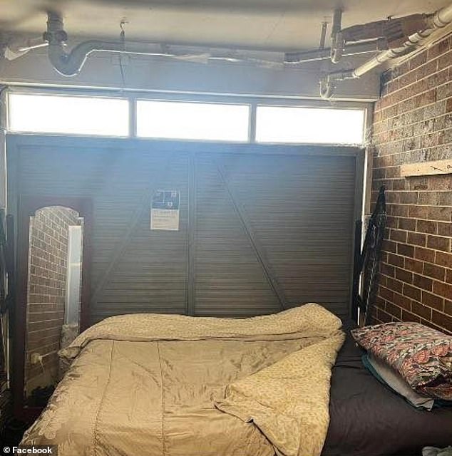 A garage (above) is available to rent in Sydney's Dulwich Hill for $250 per week, highlighting Sydney's rental crisis