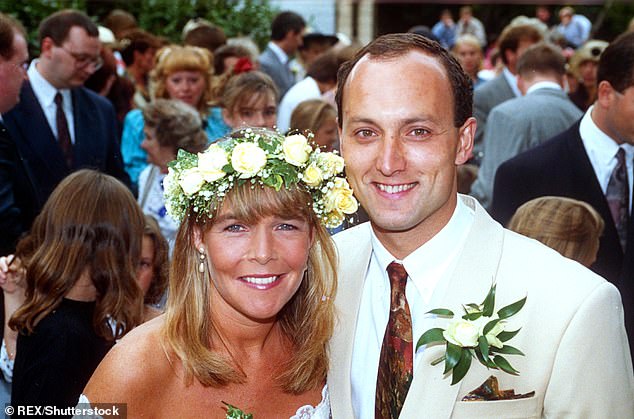 Wedding day: Linda married Mark in 1990, but it was reported that before last Christmas they had gone through 'a difficult period' in their marriage that they were trying to get through