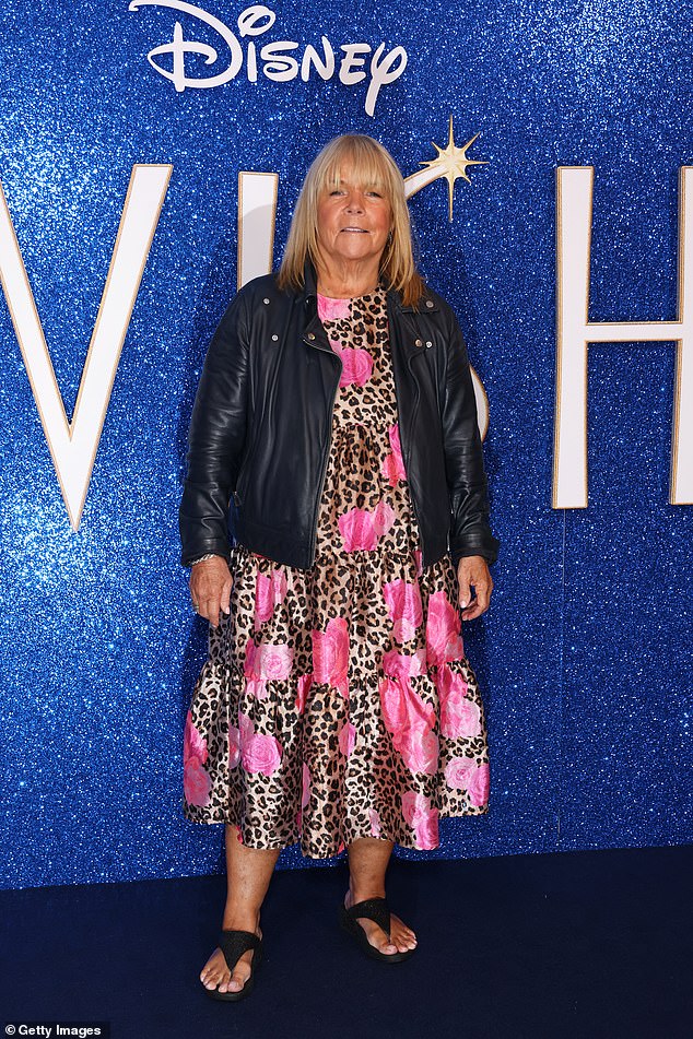 Cheerful: Linda Robson was ever the doting grandmother on Sunday as she took her granddaughter to a screening of Disney's Wish in London