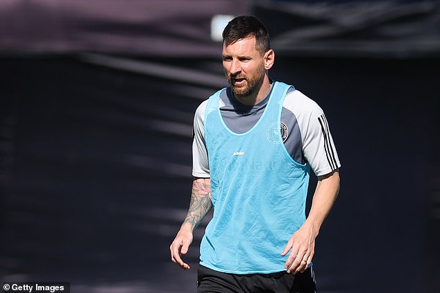 Lionel Messi, pictured in training on Wednesday, and Inter Miami will play his boyhood club Newell's Old Boys in a friendly match next year