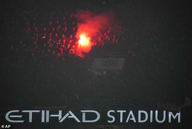 There were a number of disturbances during the Carabao Cup match at the Etihad in December