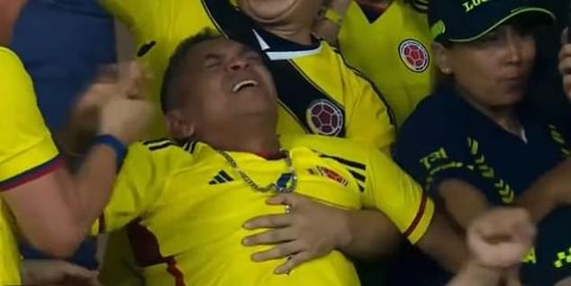 Luis Diaz's father was visibly overwhelmed by his son's heroics in the match between Colombia and Brazil