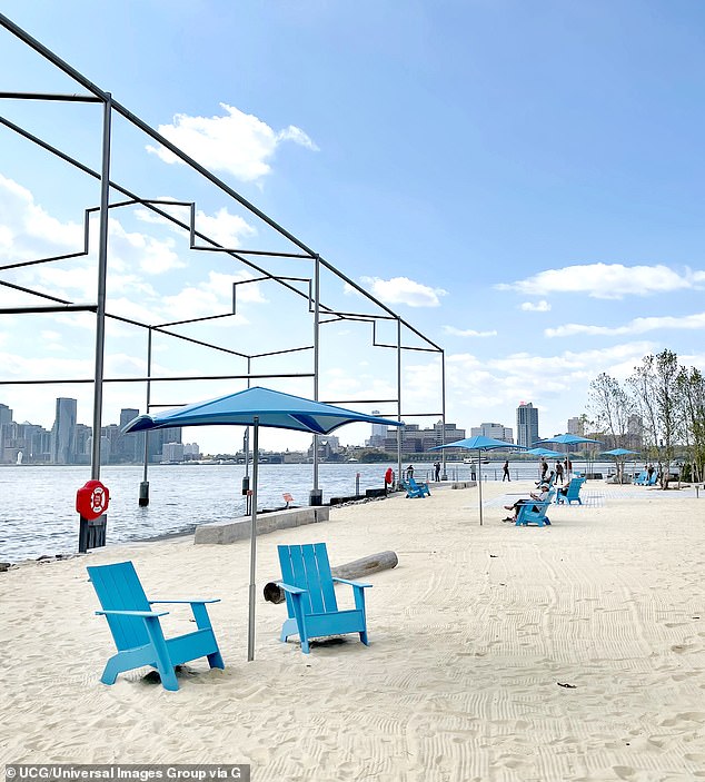 A total of 1,200 tons of 'pristine' and 'new' sand was brought to the beach from New Jersey