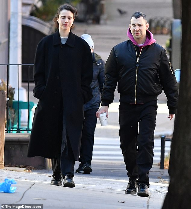 Walking: Margaret Qualley and her new husband Jack Antonoff were spotted holding hands as they walked through New York City