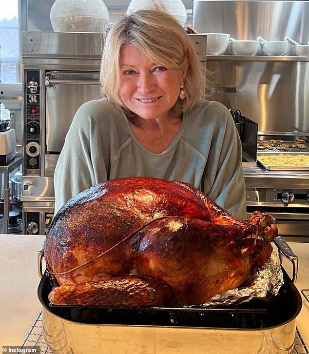 Martha revealed that her pescatarian grandchildren are allowed to forego their diet on Thanksgiving so they can taste her delicious turkey