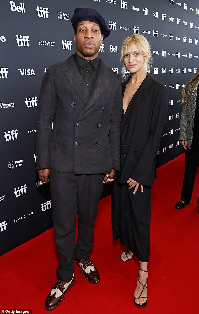 Jonathan Majors and Grace Jabbari attend the 'Devotion' Premiere at Cinesphere on September 12, 2022 in Toronto