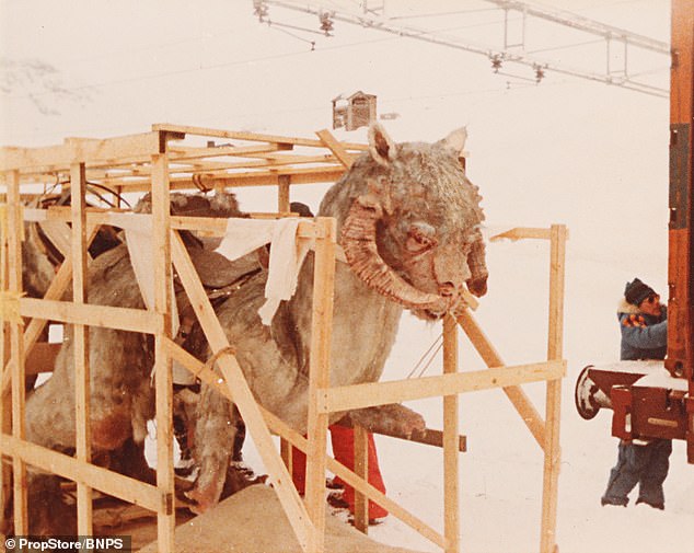 The photos show the model of a Tauntaun, a large mammal.  Luke and Han continued to move around the snowy planet