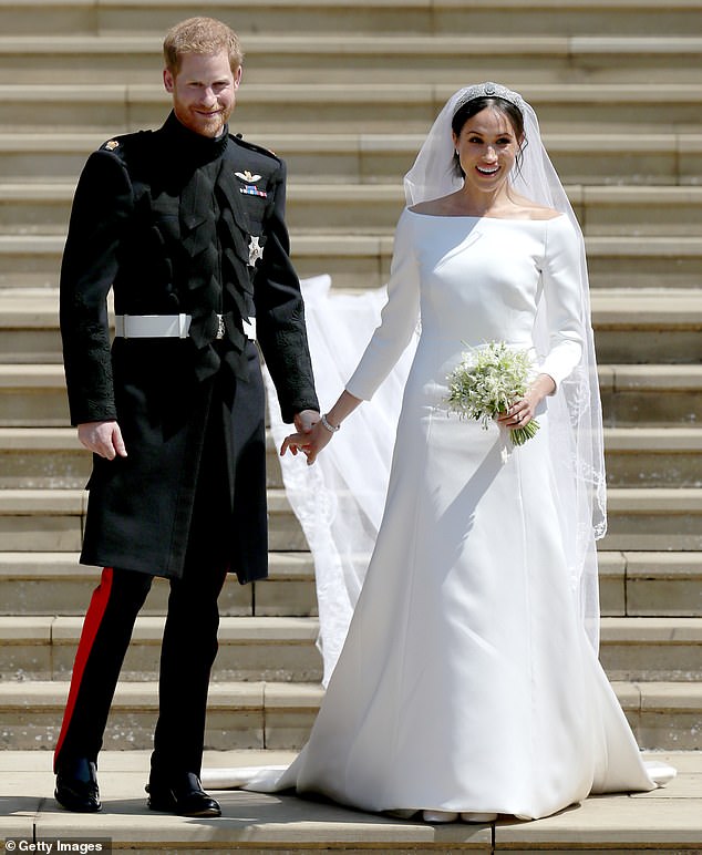 Prince Harry and Meghan Markle at their wedding in May 2018. A leading journalist claimed on Sunday that he thinks the couple's marriage will be measured in 'years, not decades'