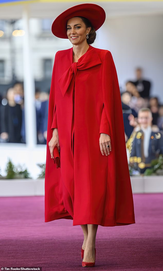 Catherine Princess of Wales at the ceremonial welcome for the President of South Korea Yoon Suk Yeol