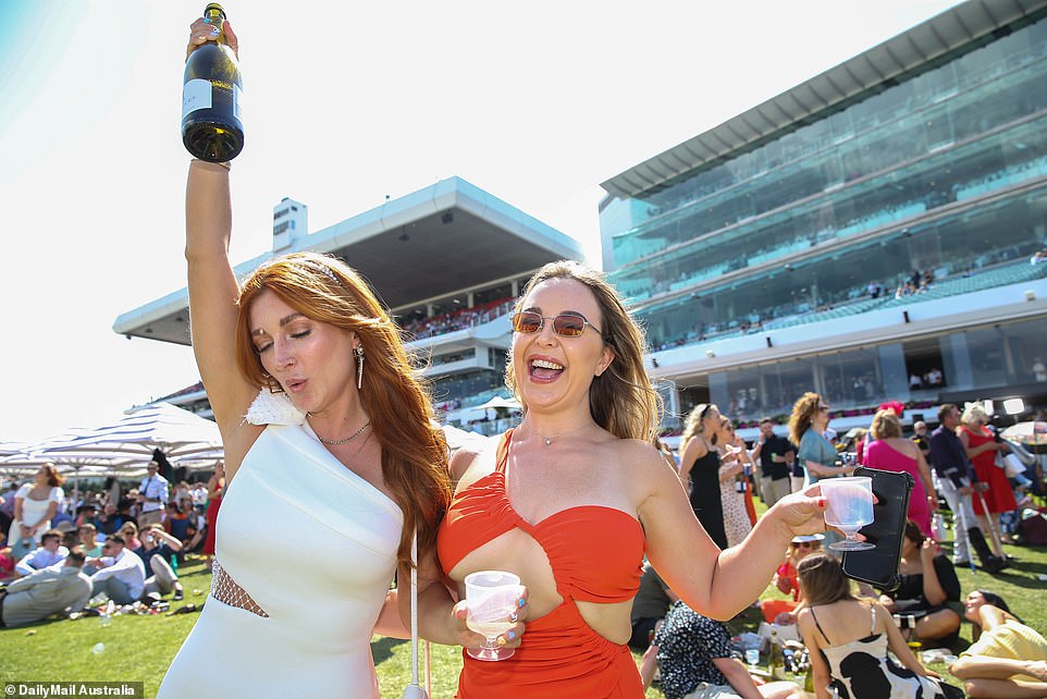 Tense racegoers turned into happy revelers after Without A Fight came first in the Lexus Melbourne Cup on Tuesday