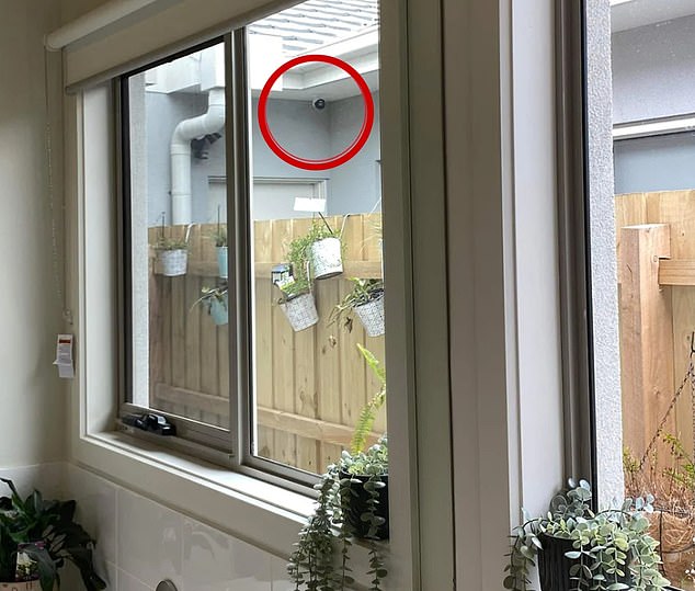 A Melbourne tenant is concerned that a security camera from the neighboring house is looking directly into her home