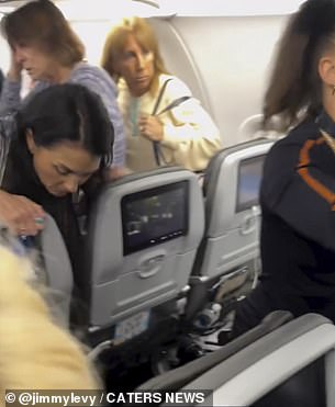 The clip captures the chaos of the event that caused the JetBlue plane to be evacuated