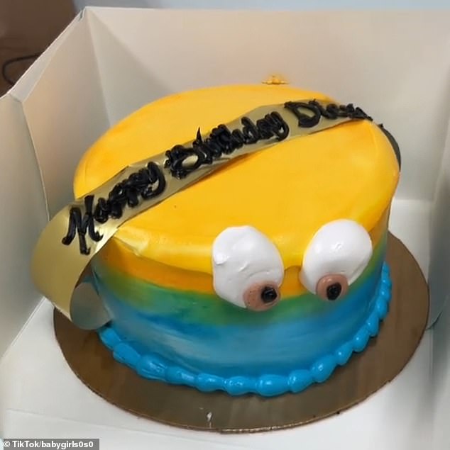 She asked the baker at her local HEB supermarket to make a cake that looked like a Minion, but the results were very different from what she asked for.  The cake can be seen above