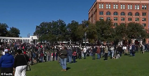 Many of those who came to mourn had been at the parade that day when Kennedy was shot