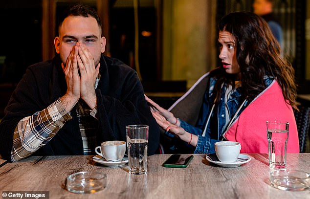 An anonymous woman has revealed that she went out to dinner with a man she was dating and he ate other people's leftovers (stock image)